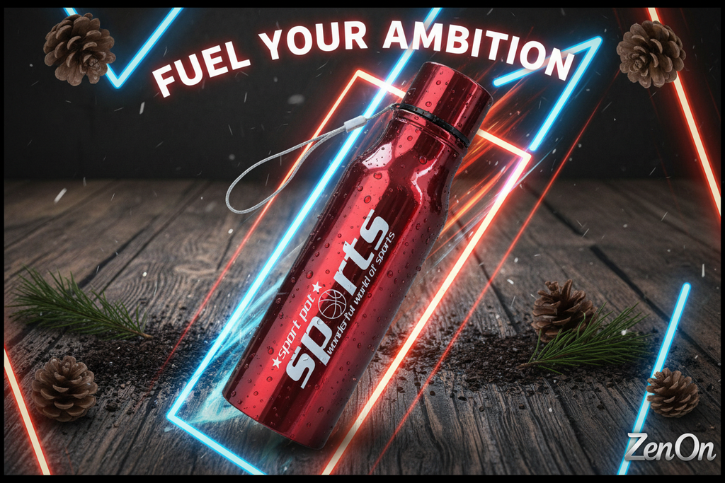Red Sports Bottle Social Media Banner