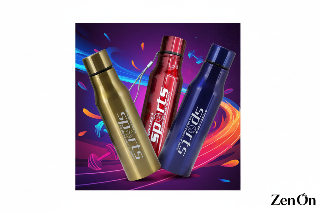 Three Color Sports Bottles Marketing Banner